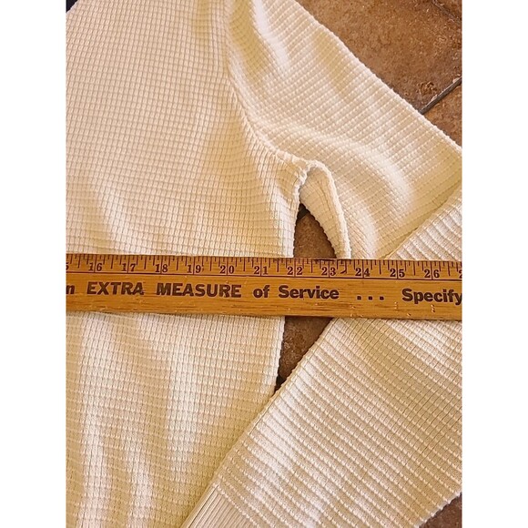 Lands End VTG 90s Men's XL V-Neck Waffle Knit Sweater USA 100% Supima Cotton - Picture 8 of 8